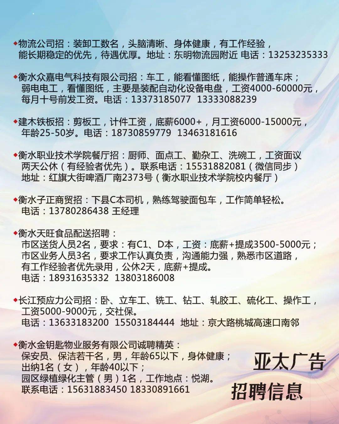 邯鄲最新兼職招聘信息匯總大全